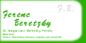 ferenc beretzky business card